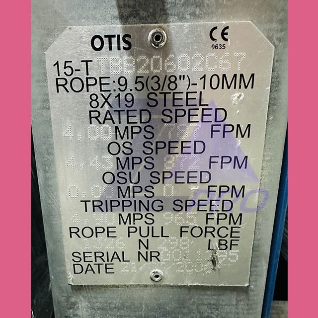 Ограничитель скорости 4,0м/с TBB20602C67 Otis (уцененный)