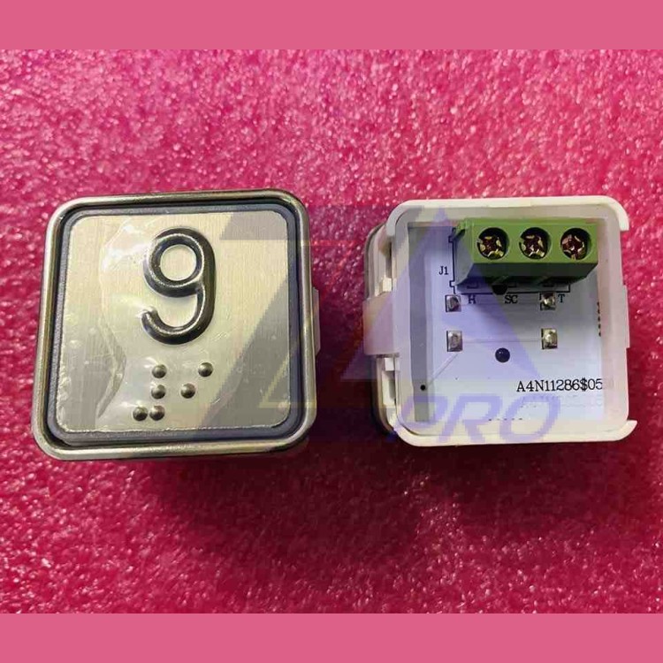 Кнопочный модуль "9" красная подсветка с шрифтом Брайля A4N11286$05 BBP-S303-VMPLM-D-R-09 (KA302W-D-R-09) ЩЛЗ