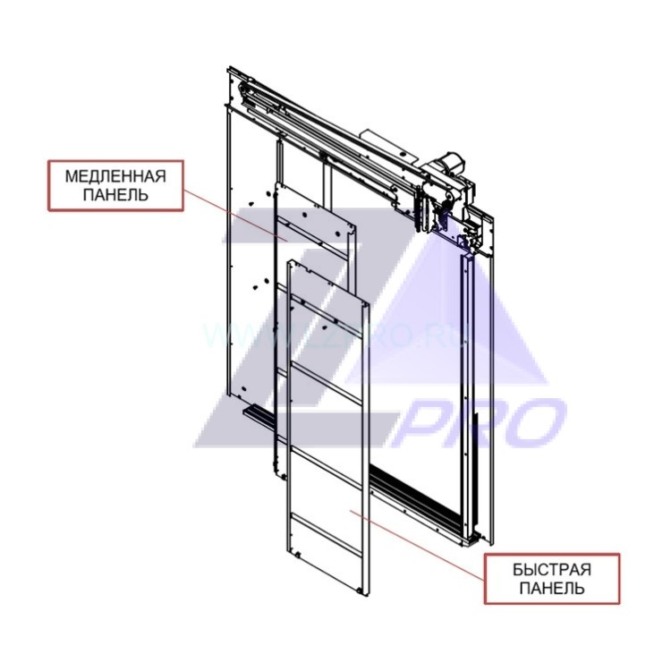 Комплект створок дверей кабины TLD PRIMA-S RH OP-700 mm Otis