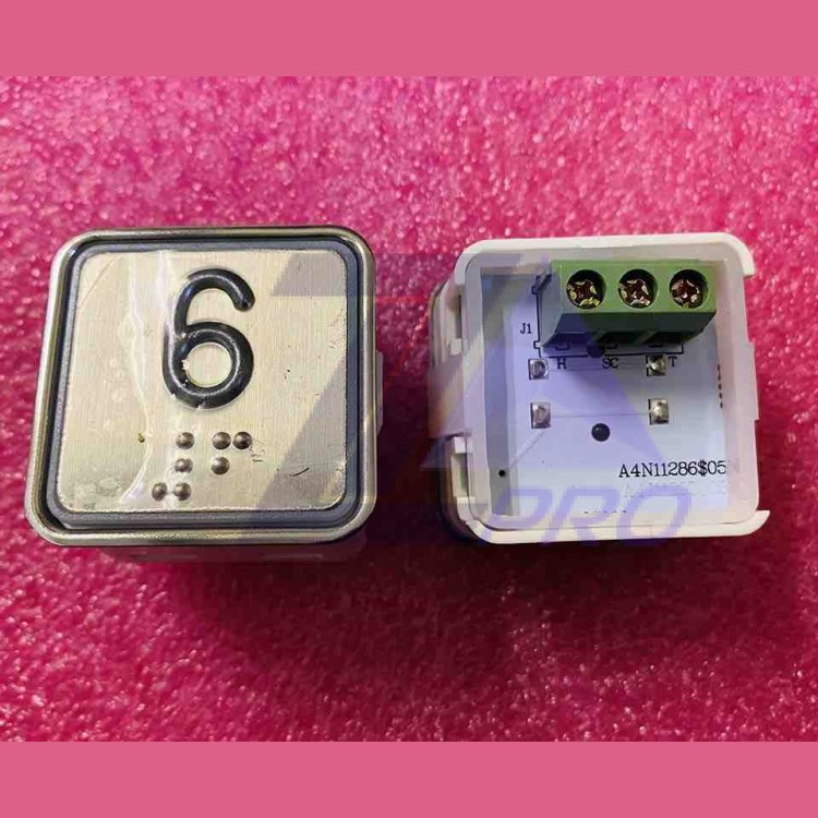 Кнопочный модуль "6" красная подсветка с шрифтом Брайля A4N11286$05 BBP-S303-VMPLM-D-R-06 (KA302W-D-R-06) ЩЛЗ