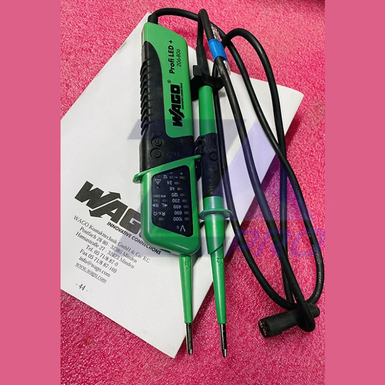 Индикатор уровня напряжения Profi LED+, 2-пол, с LED-экраном, щупы 4мм 206-806 Wago