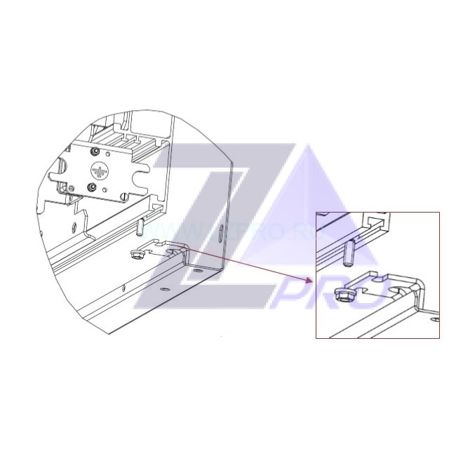 Кронштейн фасада нижний привода ДК PAX Otis