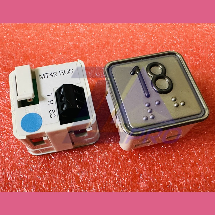 Модуль кнопочный "18" синяя подсветка с шрифтом Брайля MT42 RUS Schaefer ЩЛЗ