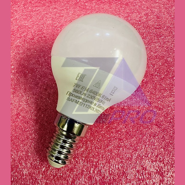 Лампа светодиодная E14 6400K 7W 230V SAFFIT