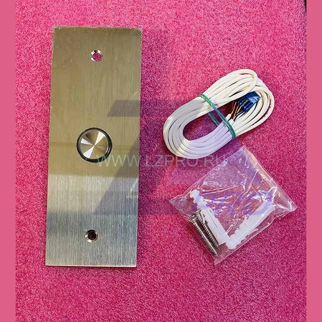 Пост вызова однокнопочный ( подсветка красный-белый ореол) шлифованный плоский ZAA23500X3 Otis