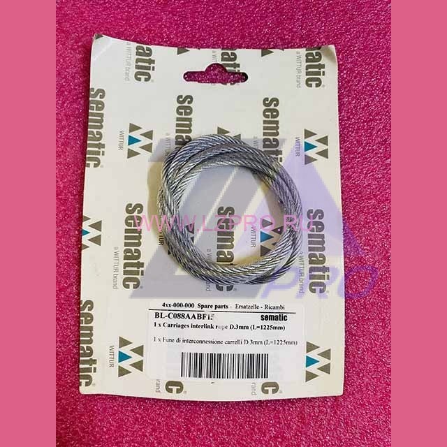 Соединяющий канат кареток (тросик дверей) D.3mm L=1225mm BL-C088AABF15 Sematic
