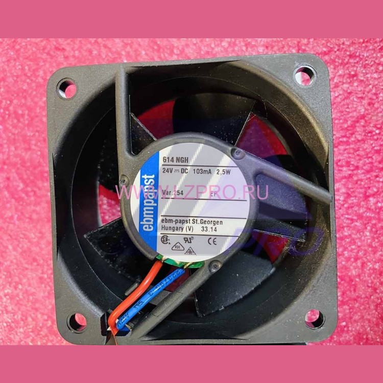 Вентилятор 24V DC 103mA 2,5W 80x80x25 mm 614 NGH ebmpapst