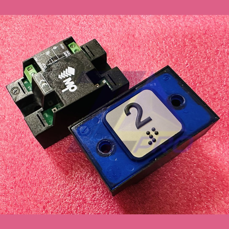 Кнопка приказной панели с шрифтом Брайля голубая подсветка 2 COMPAC 24V R2172PTBCAY02 MacPuarsa