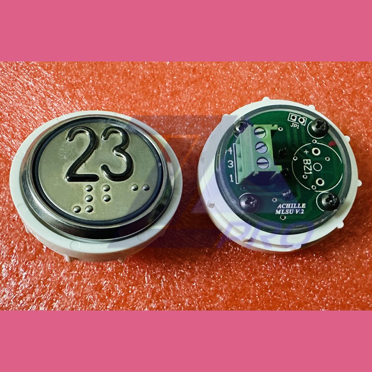 Кнопочный модуль 23 с кодом Брайля, красная подсветка, MLSU, Achille light VEGA