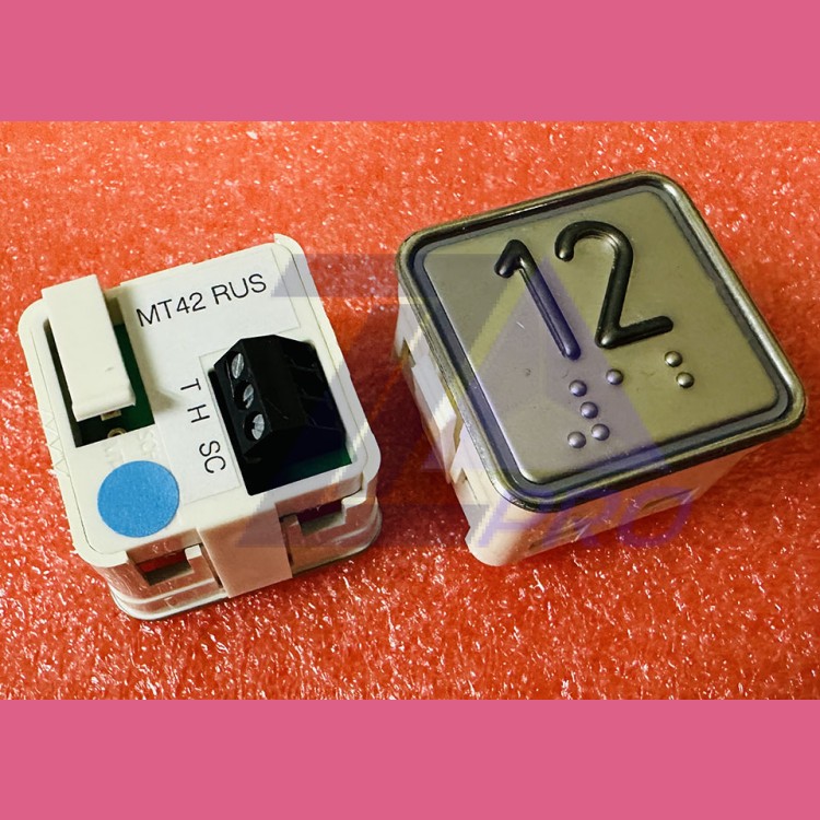 Модуль кнопочный "12" синяя подсветка с шрифтом Брайля MT42 RUS Schaefer ЩЛЗ