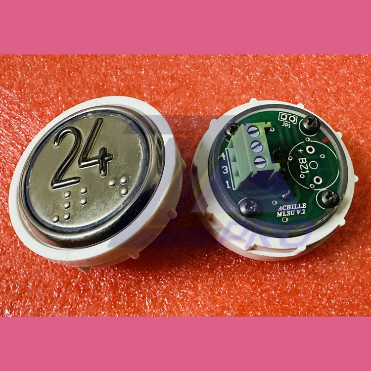 Кнопочный модуль 24 с кодом Брайля, красная подсветка, MLSU, Achille light VEGA