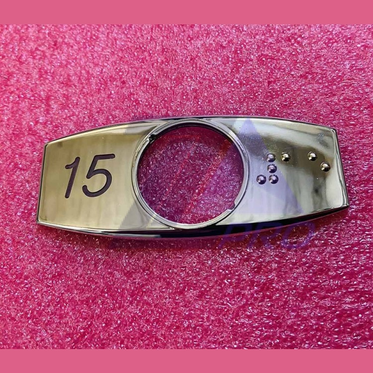 Чиклет 15 хром с шрифтом Брайля FAA396J999-L-15-B Otis