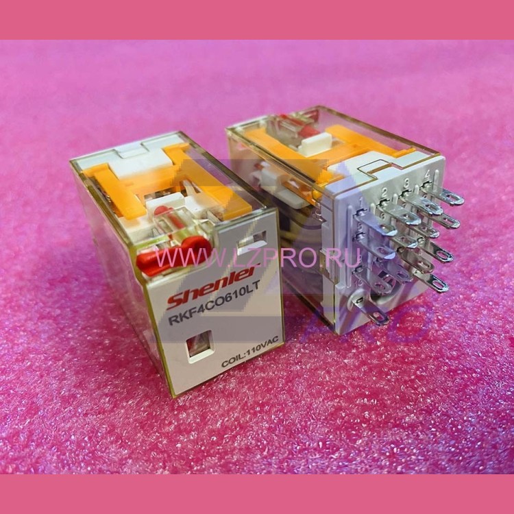 Реле  4CO, 6A(250VAC/30VDC), 110VAC, LED RKF4CO610LT Shenler