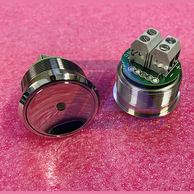 Кнопка антивандальная (подсветка зеленая; полиров. нерж.) FAA25090L12 Otis