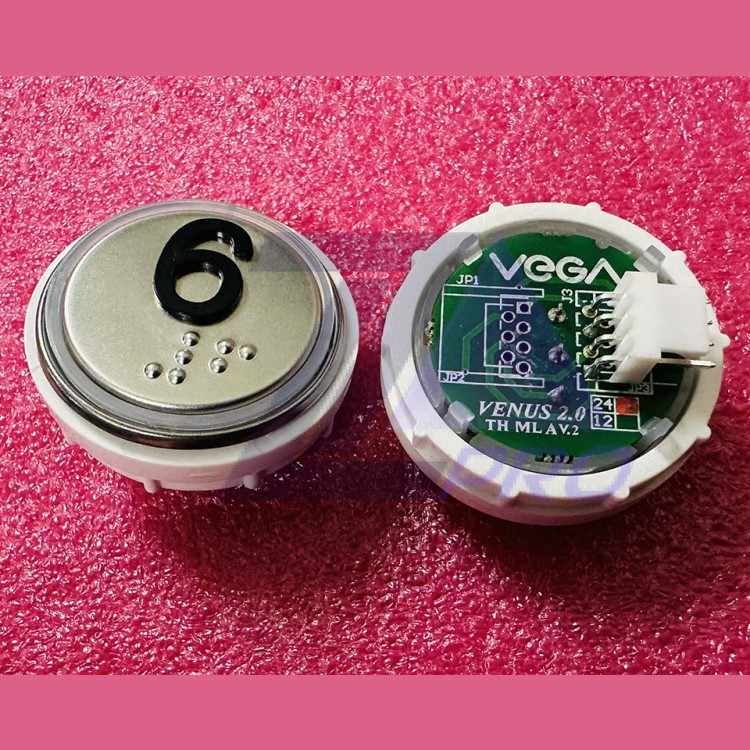 Модуль кнопочный с кодом Брайля красная подсветка MLA разъем AMP "6" Venus Vega