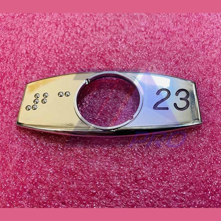 Чиклет "23" хром с шрифтом Брайля FAA396J999-R-23-B Otis