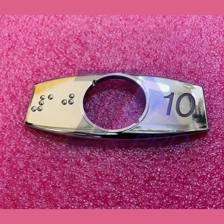 Чиклет "10" хром с шрифтом Брайля FAA396J999-R-10-B Otis