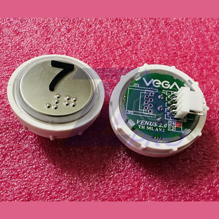 Модуль кнопочный с кодом Брайля красная подсветка MLA разъем AMP "7" Venus Vega