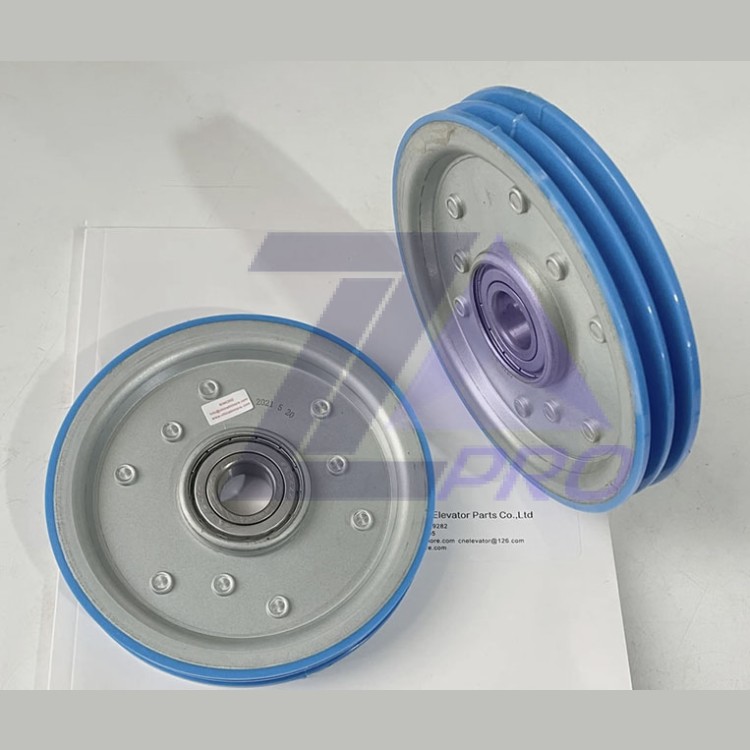 Ролик с двумя канавками под тросик D=140mm H=20mm подшипник 6204 Otis