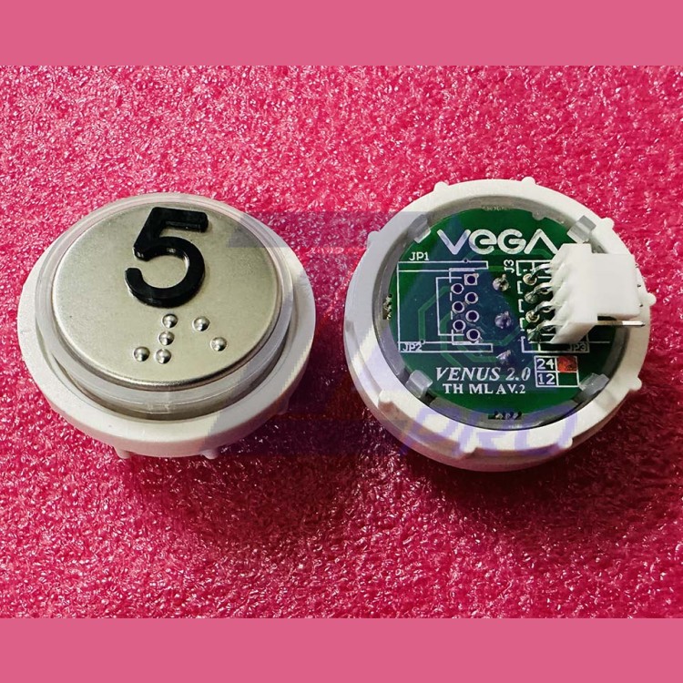 Модуль кнопочный с кодом Брайля красная подсветка MLA разъем AMP "5" Venus Vega