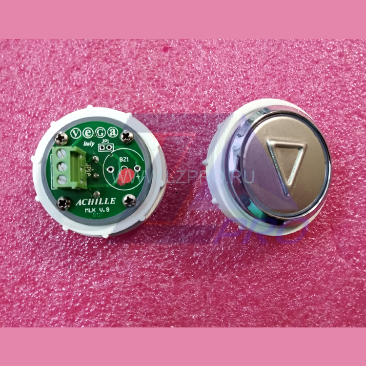 Кнопка антивандальная Стрелка красная подсветка, MLSU, Achille light VEGA