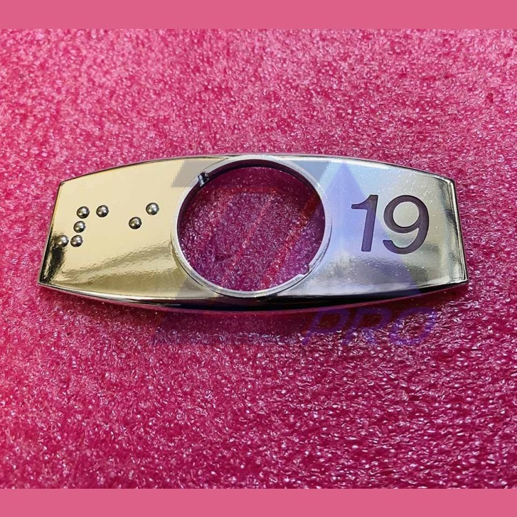 Чиклет "19" хром с шрифтом Брайля FAA396J999-R-19-B Otis