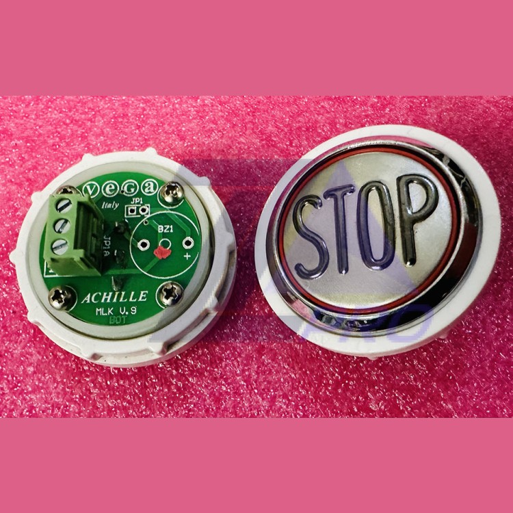 Кнопочный модуль STOP красная подсветка, MLK V.9, Achille light VEGA