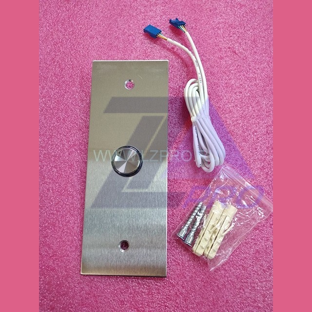 Пост вызова однокнопочный ( подсветка красный/cиний ореол) шлифованный плоский ZAA23500X5 Otis