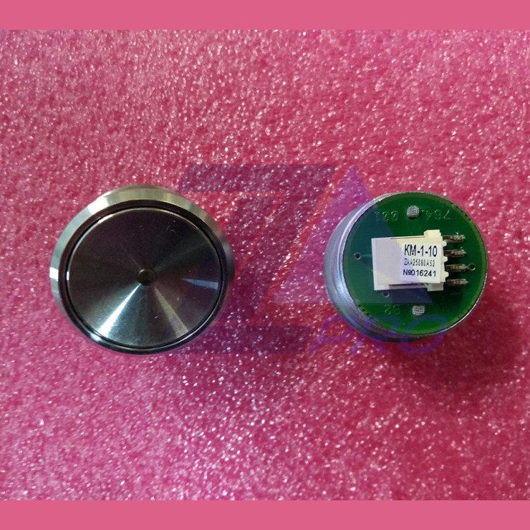 Кнопка антивандальная КМ-1-10 (подсветка зеленая; шлиф. нерж.) Otis ZAA25090AS2