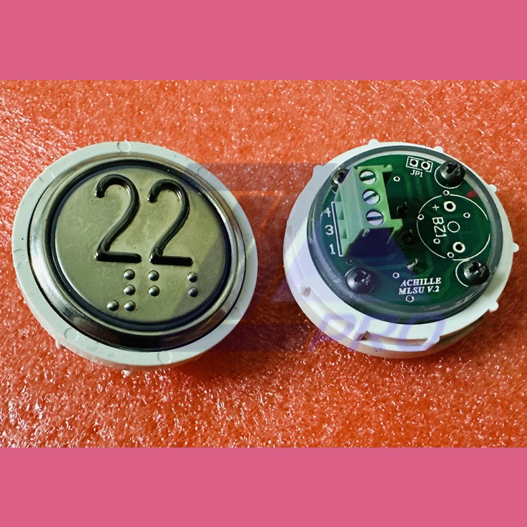 Кнопочный модуль 22 с кодом Брайля, синяя подсветка, MLSU, Achille light VEGA