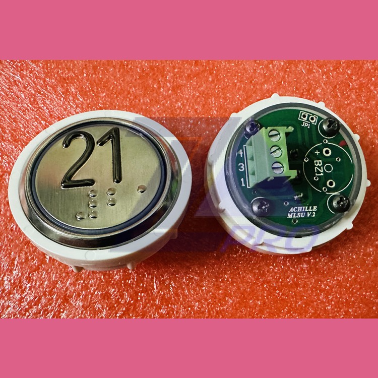 Кнопочный модуль 21 с кодом Брайля, синяя подсветка, MLSU, Achille light VEGA