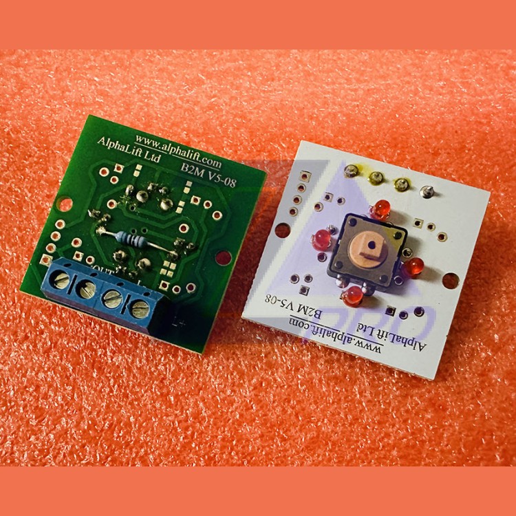 Плата кнопочного модуля красная подсветка "без символов" 12V B2M V5-08 Alphalift Technos