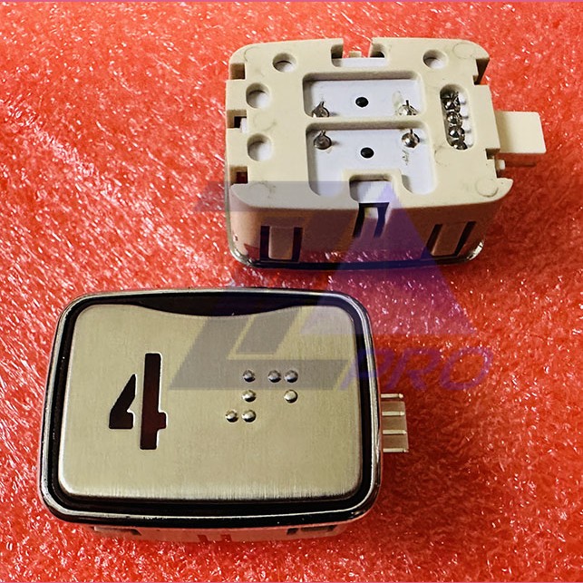 Модуль кнопочный красная подсветка код брайля AK-25B "4" AEN04C049*A Sigma