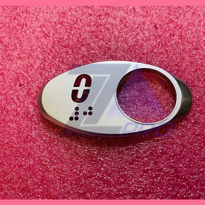 Чиклет "0" матовый серебро шрифтом Брайля Otis MAA250AY300