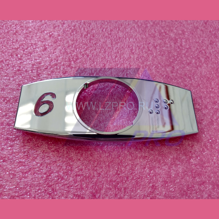 Чиклет "6" хром с шрифтом Брайля Otis FAA396J106