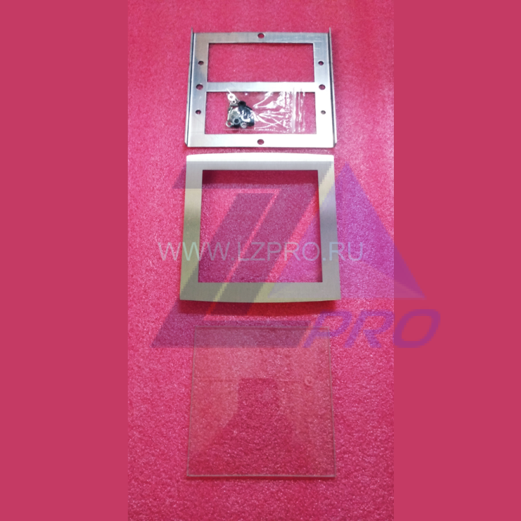 Рамка панели приказов в сборе (нерж. шлиф. сталь, стекло 135х135 мм) Otis