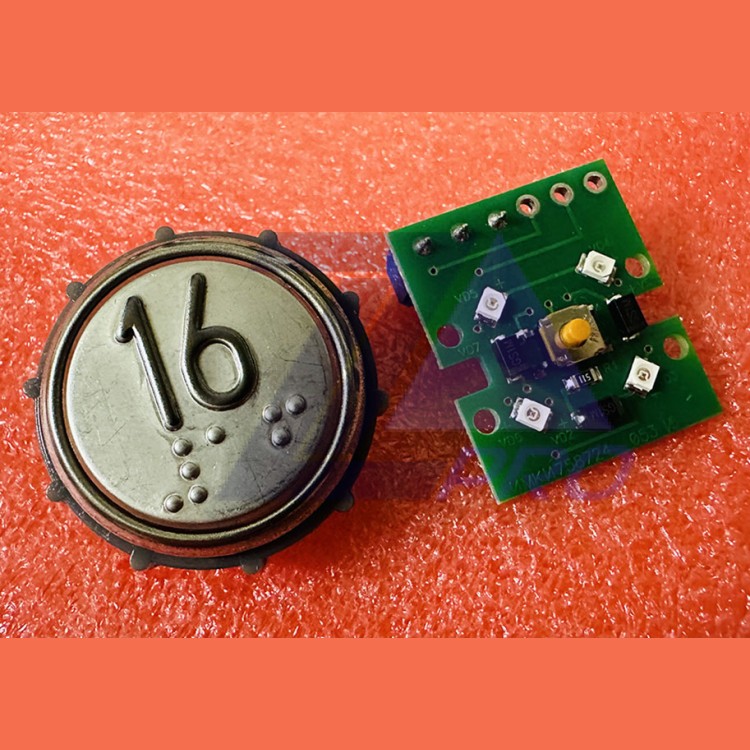 Модуль кнопочный круглый с гайкой код Брайля "16" ВКЛ13А-7-4П