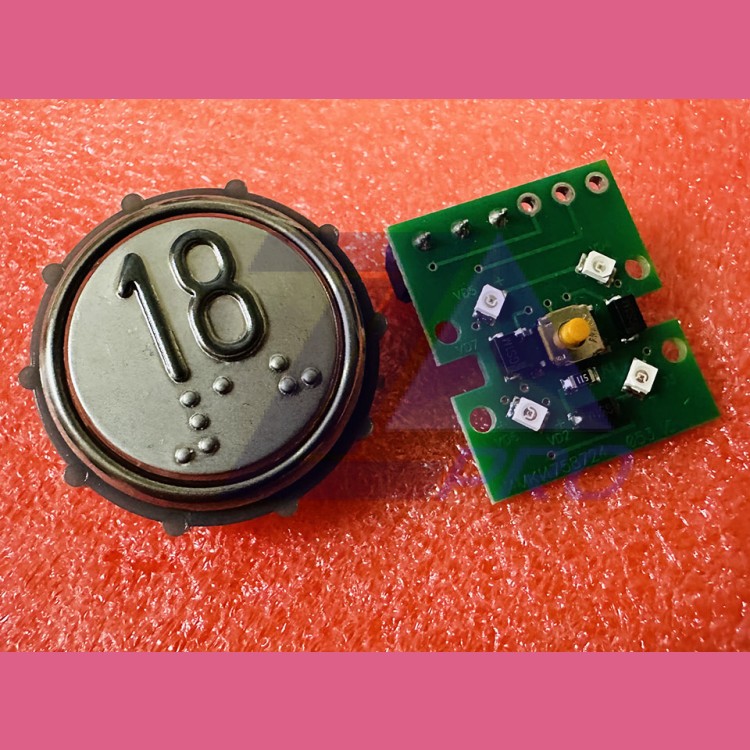 Модуль кнопочный круглый с гайкой код Брайля "18" ВКЛ13А-7-4П