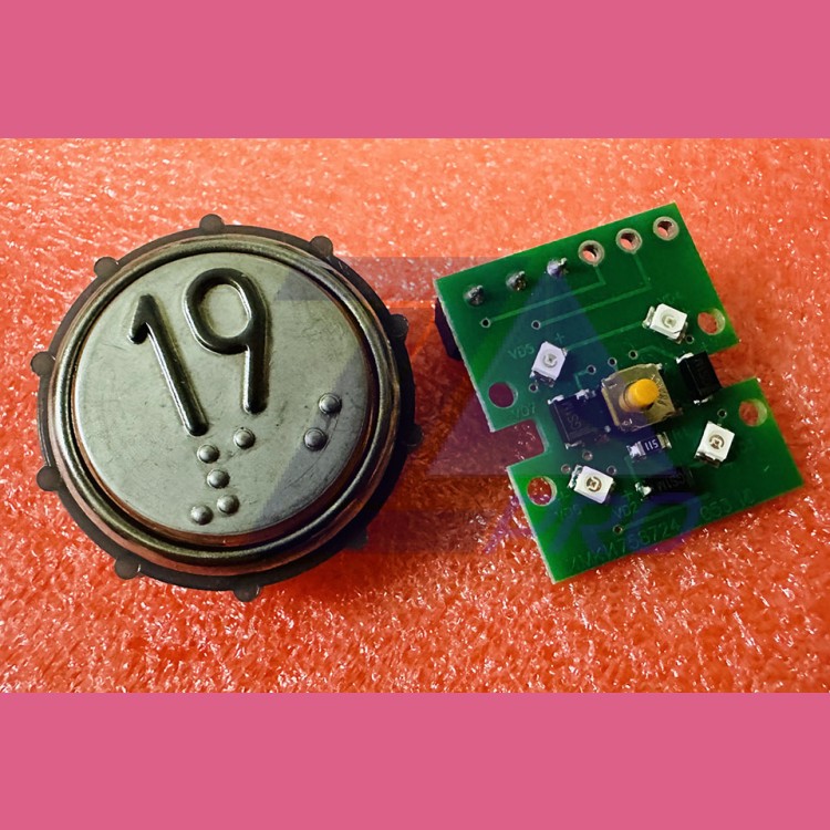 Модуль кнопочный круглый с гайкой код Брайля "19" ВКЛ13А-7-4П