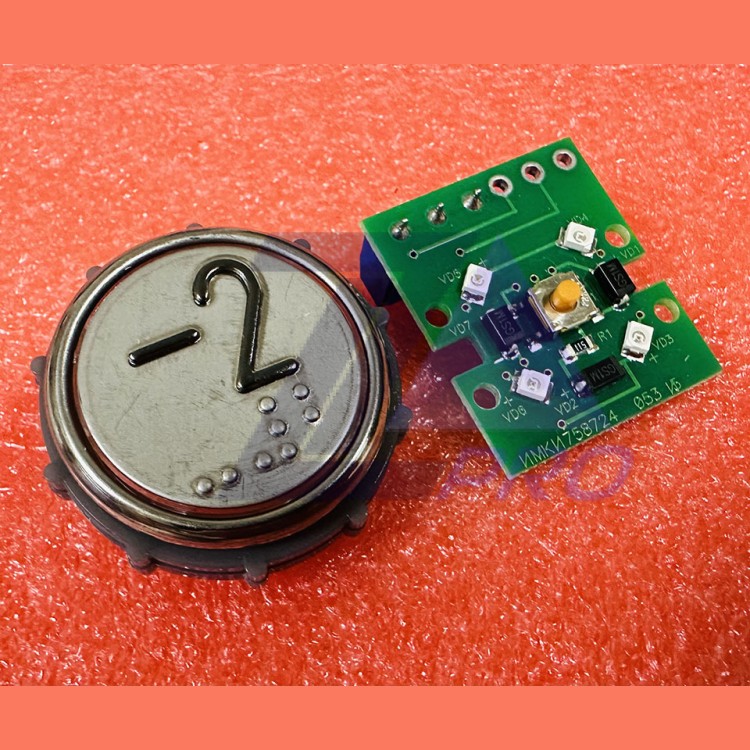 Модуль кнопочный круглый с гайкой код Брайля "-2" ВКЛ13А-7-4П