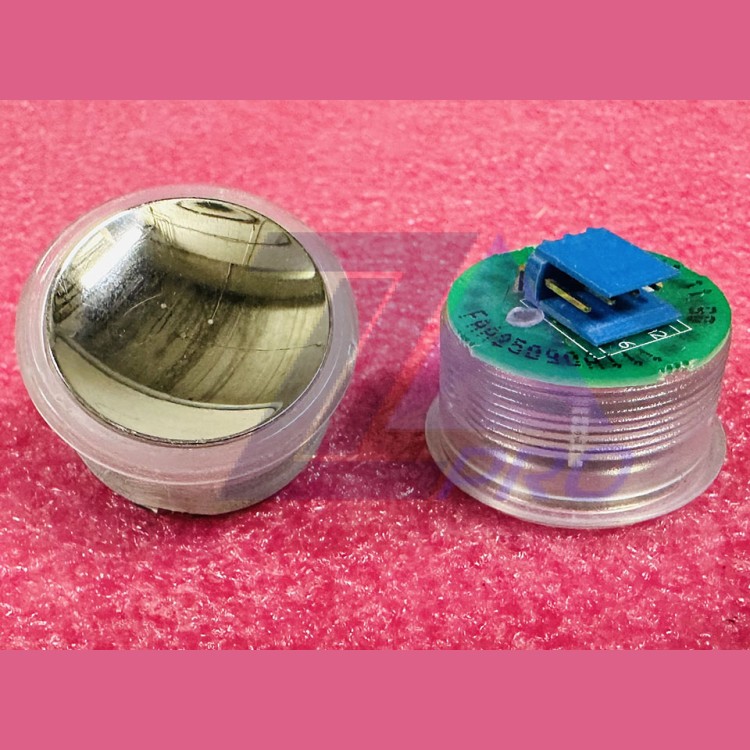 Кнопка (подсветка зеленый ореол, полированная, AMP разъем для MCS220, пр-во Китай) FAA25090A112 Otis