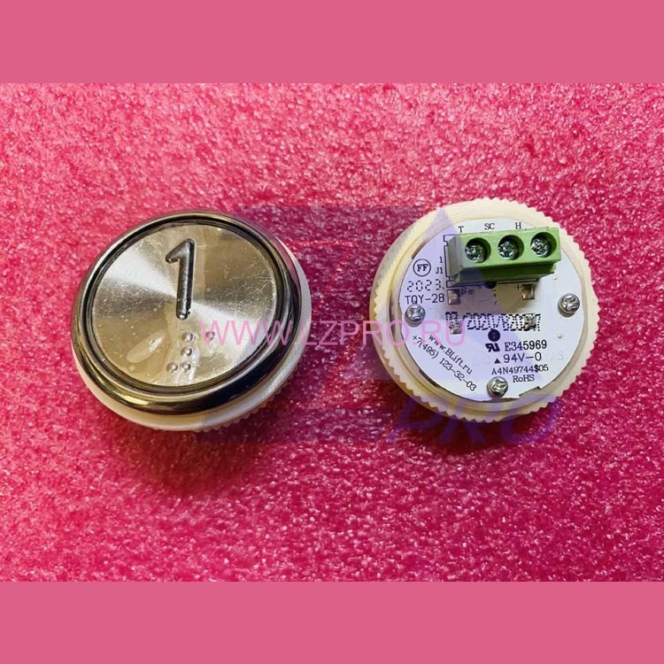 Модуль кнопочный A4N49744$05 красная подсветка Брайль "1" BBP-R331-CMPLT-D-R-01 (EA2406S-D-R-01) ЩЛЗ