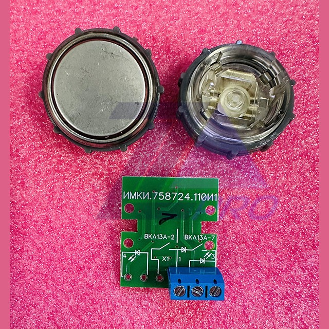 Модуль кнопочный круглый с гайкой, без символов ВКЛ13А-7П (7-4П)