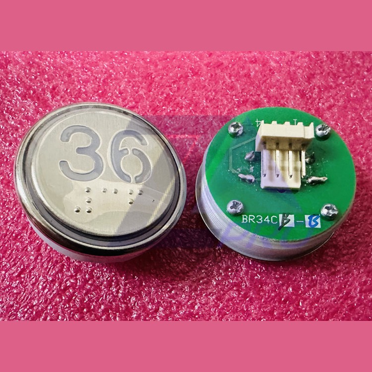 Кнопка "36" с шрифтом Брайля, синяя подсветка BR34C Xizi Otis