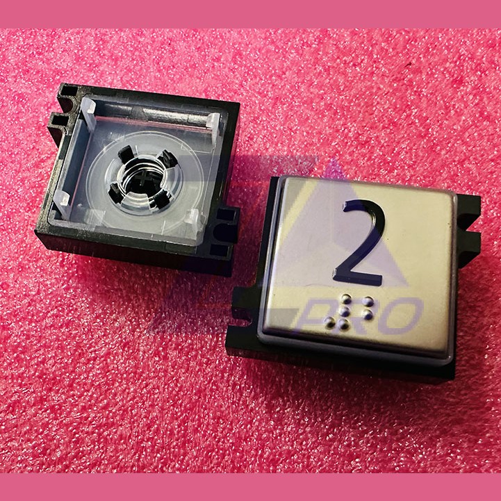 Толкатель кнопки с выдавленной надписью "2" шрифт Брайля Schindler