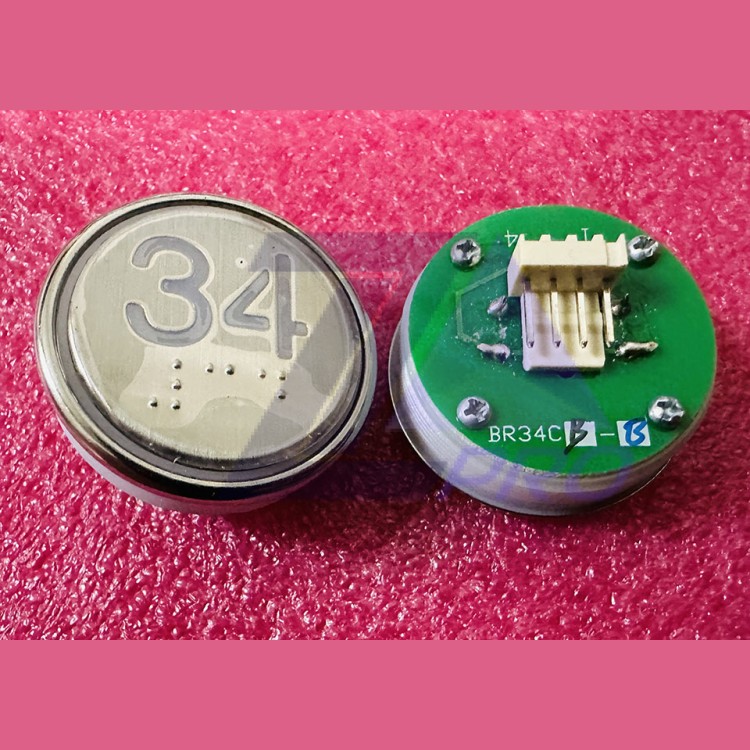 Кнопка "34" с шрифтом Брайля, синяя подсветка BR34C Xizi Otis