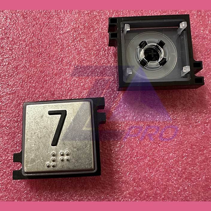 Толкатель кнопки с выдавленной надписью "7" шрифт Брайля Schindler