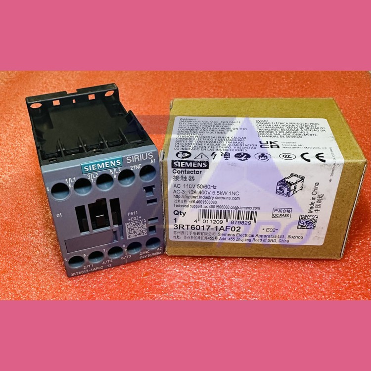 Контактор 110VAC 5,5kW 12A 1NC 3RT6017-1AF02 Siemens