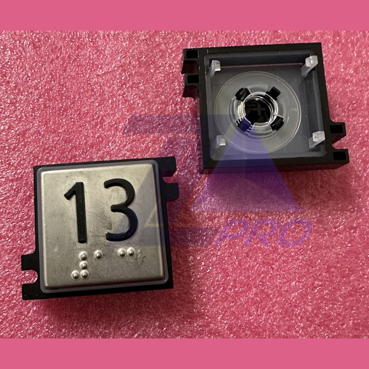 Толкатель кнопки с выдавленной надписью "13" шрифт Брайля Schindler