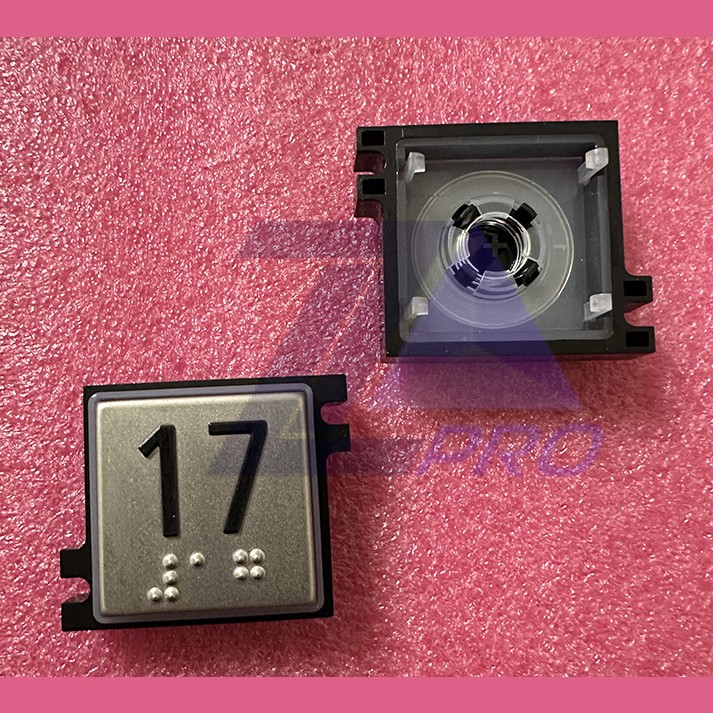 Толкатель кнопки с выдавленной надписью "17" шрифт Брайля Schindler